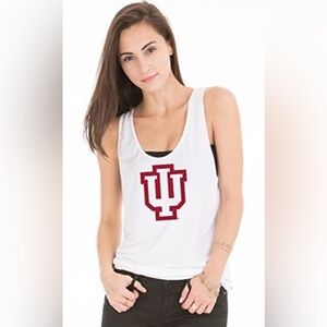 NWT [Venley] Indiana Hoosiers NCAA White IU Logo Racerback Tank Top Women’s L/XL